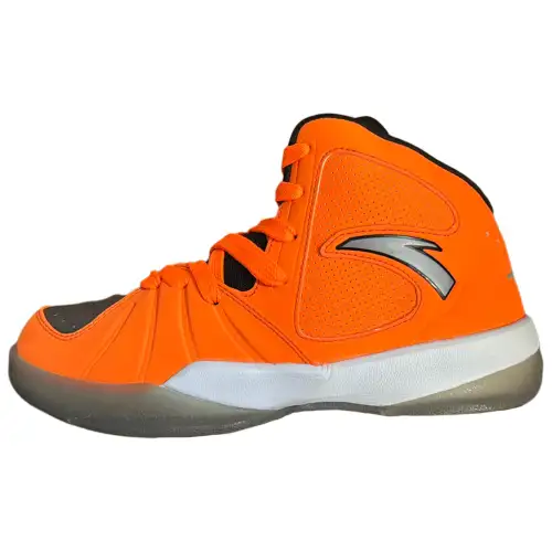 Anta Cushioning Slip Resistant Abrasion Resistant High top Basketball Shoes Men's Orange
