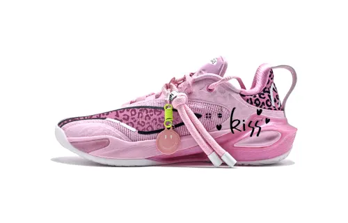 Li Ning Speed 11 Abrasion Resistant Slip Resistant Low top Basketball Shoes Unisex Pink