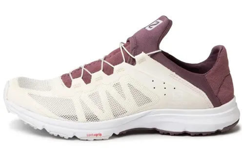 SALOMON Fabric Lightweight Abrasion Resistant River Trekking Shoes Women's White Red