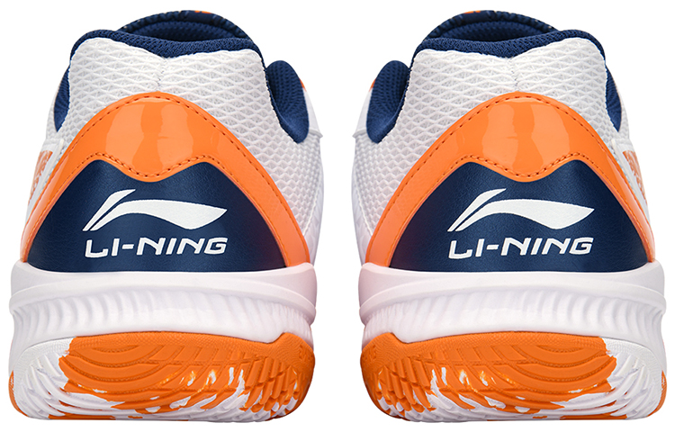 Li Ning Slip Resistant, Abrasion Resistant, Breathable, Lightweight Low top Badminton Shoes Unisex White Ice Orange
