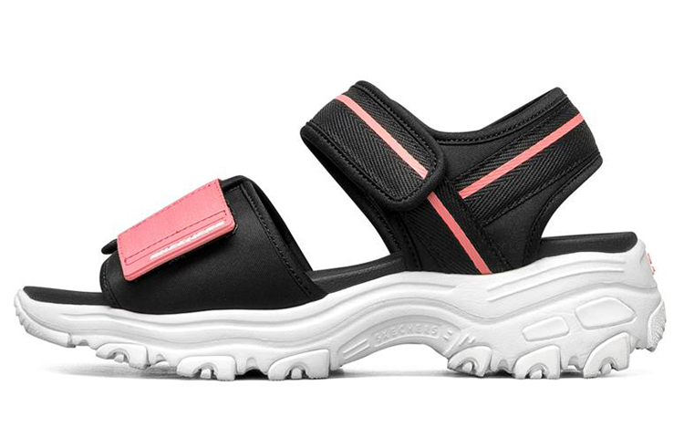 Женские сандалии Skechers D'LITES 1.0 (черно-розовые) — Чёрный / розовыйкрасный — фото 1