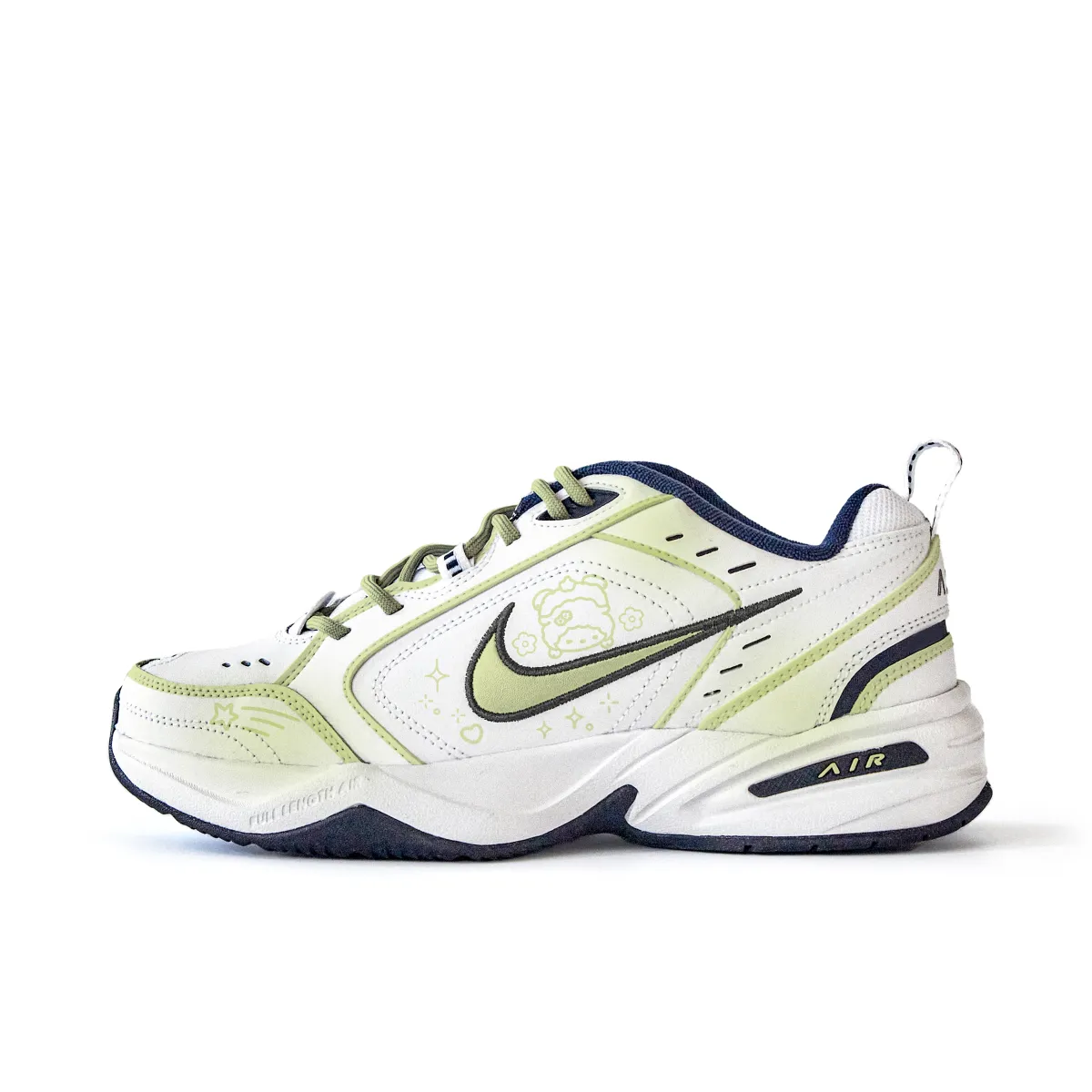 Nike Air Monarch 4 Versatile Slip Resistant Abrasion Resistant Low top Chunky Sneakers Unisex White