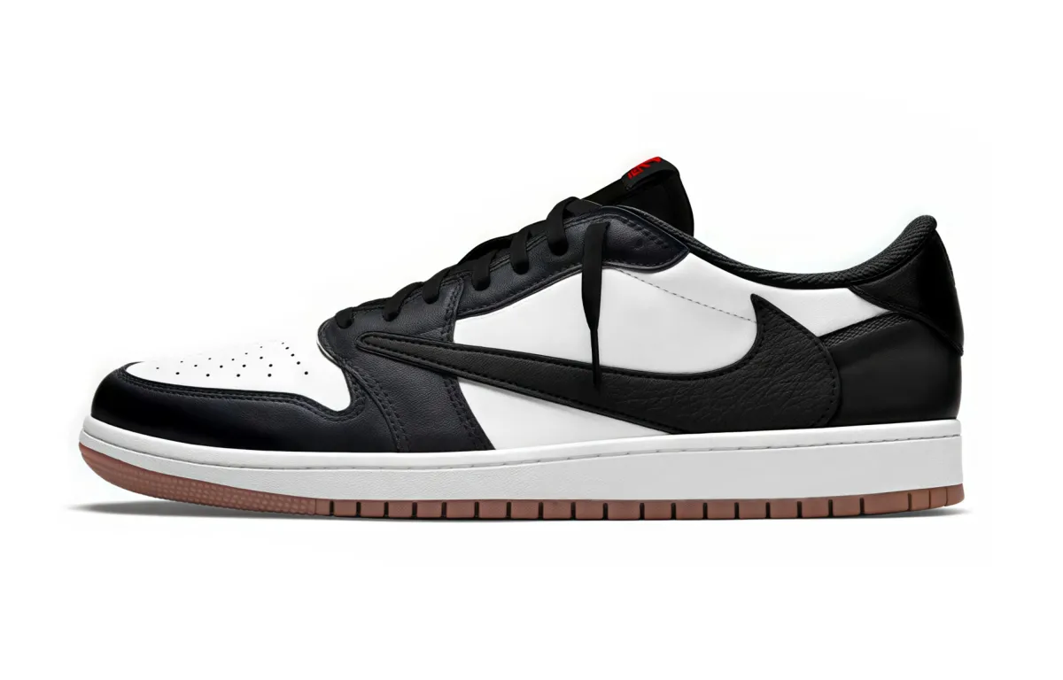 Jordan x Travis Scott Air Jordan 1 Black Warrior 7.0 Abrasion Resistant Low top Vintage Basketball Shoes Unisex Black