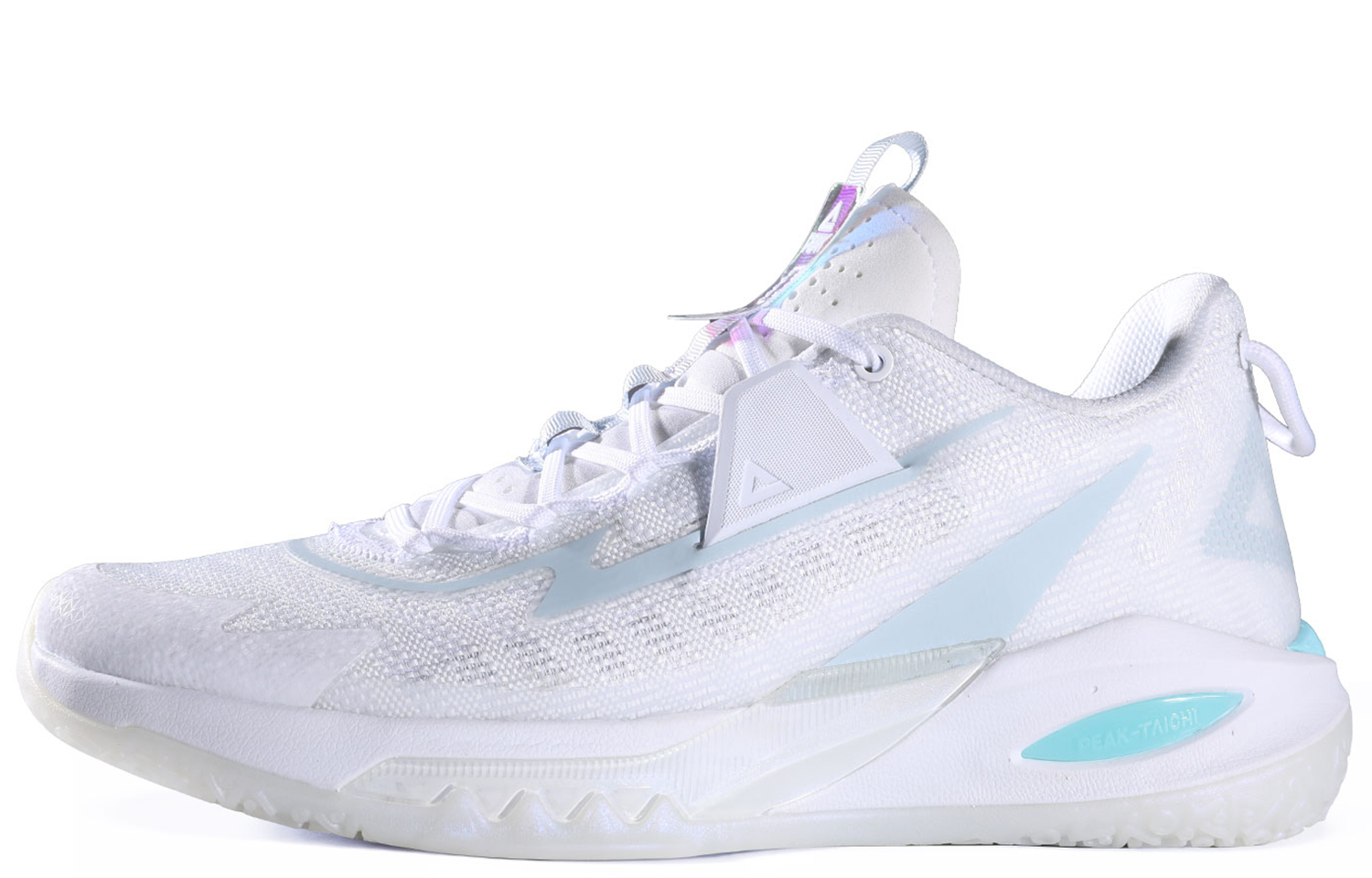 PEAK Lightning 9 Textile, Synthetic Leather, TPU Abrasion Resistant Breathable Low top Basketball Shoes Men’s White