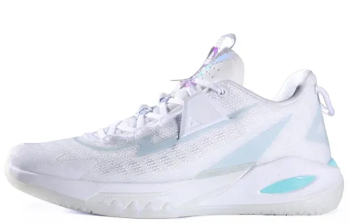 PEAK Lightning 9 Textile, Synthetic Leather, TPU Abrasion Resistant Breathable Low top Basketball Shoes Men's White