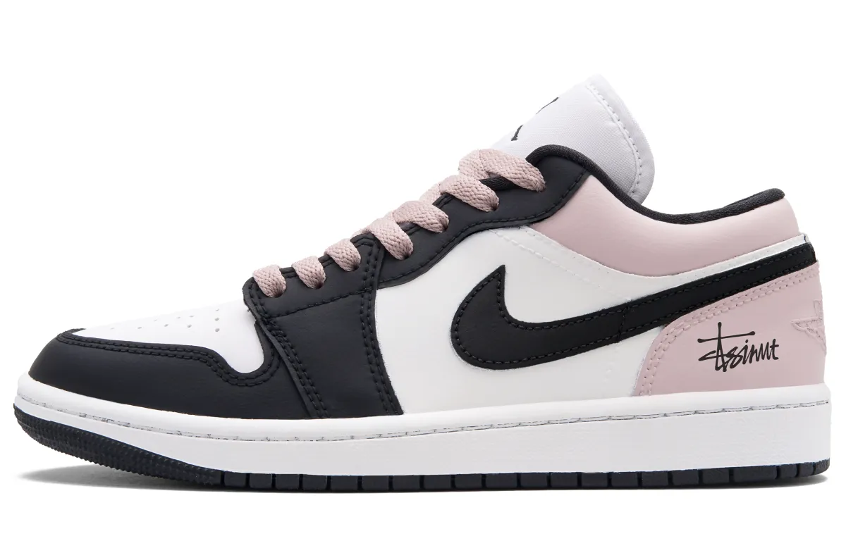 Jordan Air Jordan 1 White Peach Bubble Low top Vintage Basketball Shoes Women's Black White Pink