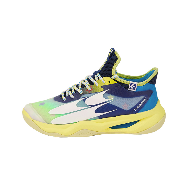 Crying Center x KUMPOO Cushioning Slip Resistant Breathable Mid top Badminton Shoes Unisex Blue