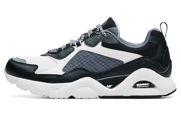 Anta Cushioning Slip Resistant Abrasion Resistant Low top Chunky Sneakers Women's Black Blue