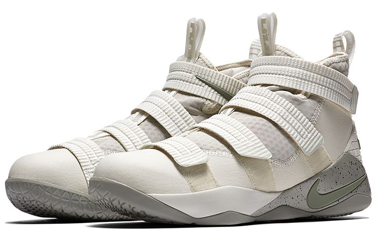 Мужские кроссовки Nike zoom soldier 11 (белый / серый) — фото 3