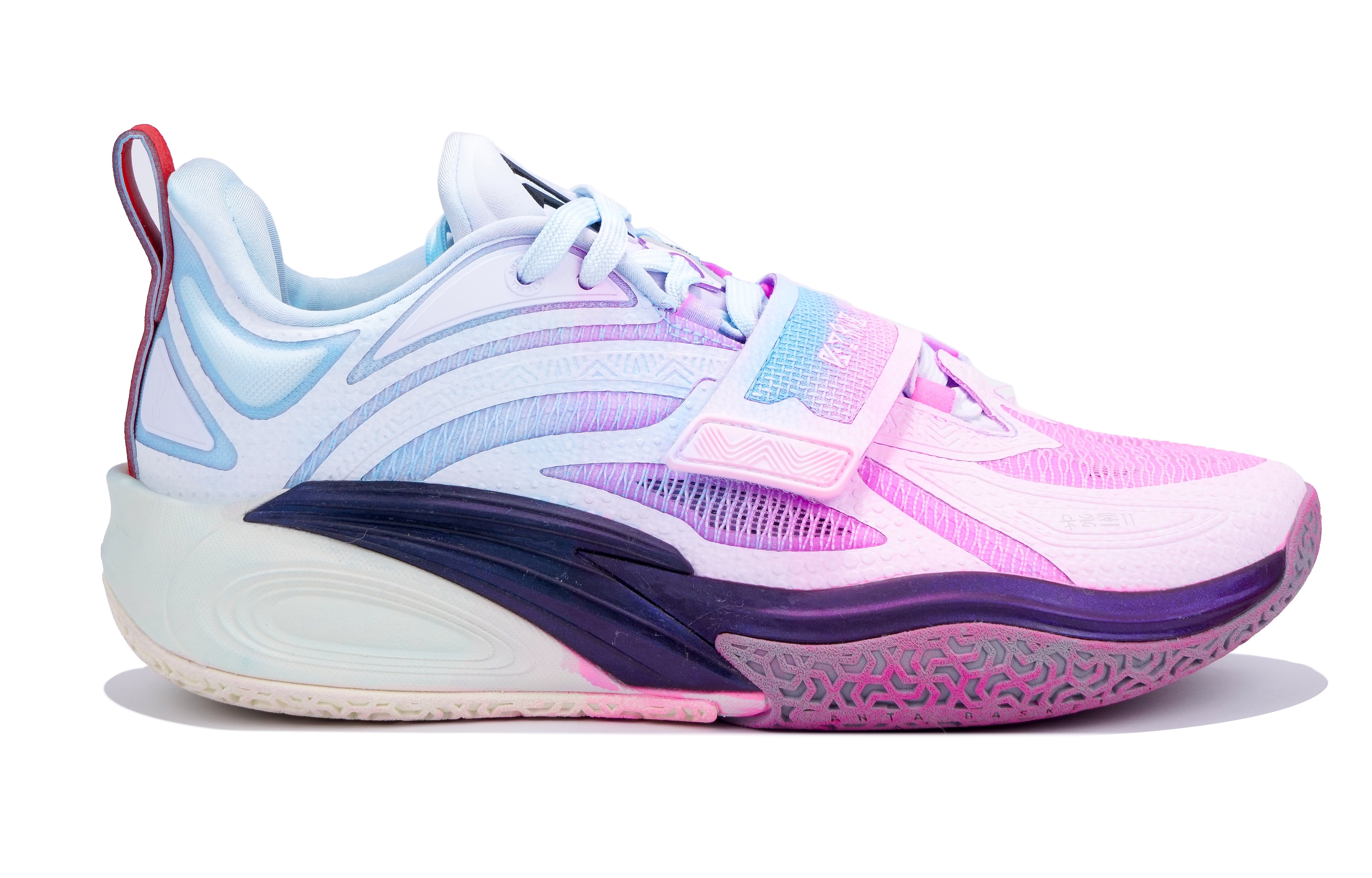 Anta KAI 1 Slip Resistant Abrasion Resistant Low top Nitrogen Technology Basketball Shoes Unisex Blue Pink Mismatched