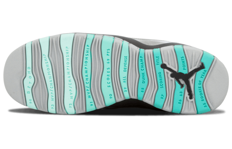 Женские кроссовки Jordan Air Jordan 10 Retro Lady Liberty (, серо-зеленые) — 灰尘/金属黄金/黑 — фото 5