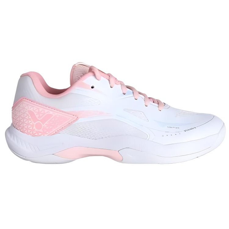 VICTOR Slip Resistant Abrasion Resistant Low top Badminton Shoes Unisex White Pink