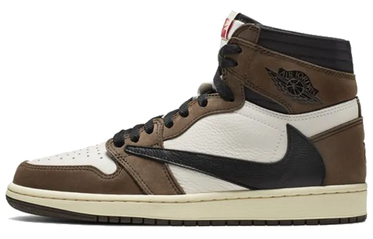Jordan x Travis Scott Air Jordan 1 Travis Scott X AJ1 High OG TS SP Leather High top Vintage Basketball Shoes Unisex