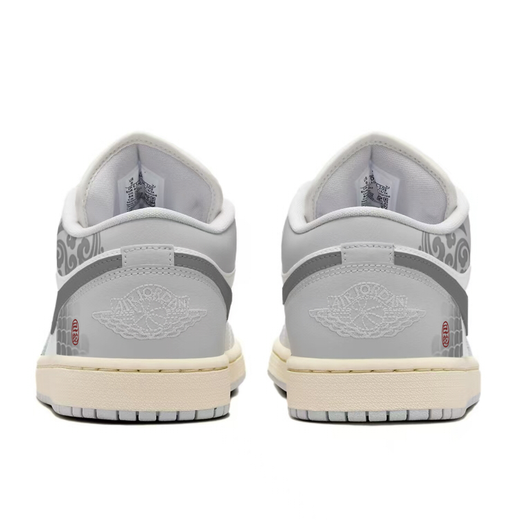 Jordan Air Jordan 1 Low top Vintage Basketball Shoes Women’s Gray White