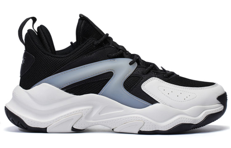 XTEP Comfortable Cushioning Breathable Low top Vintage Basketball Shoes Men’s Black White