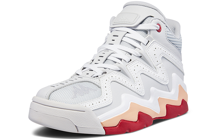 Kappa Textile, Synthetic Leather Cushioning Slip Resistant Mid top Vintage Basketball Shoes Women’s Gray White