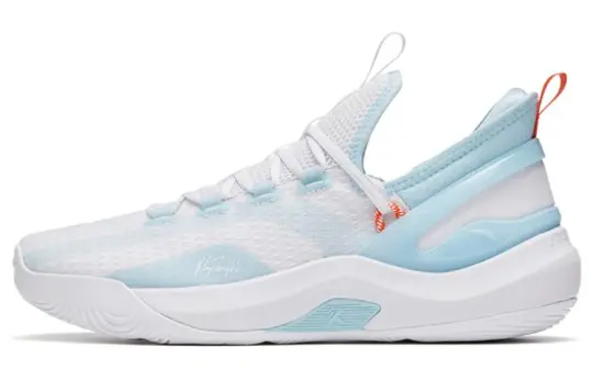 Anta KT Fashion Fabric Slip Resistant Abrasion Resistant Low top Basketball Shoes Men's White Blue