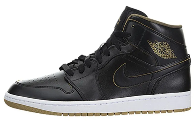 Jordan 1 Retro Mid Black Metallic Gold
