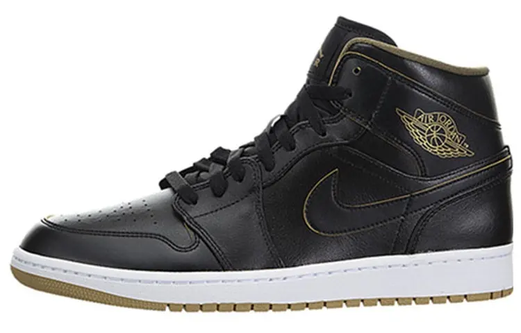 Jordan 1 Retro Mid Black Metallic Gold