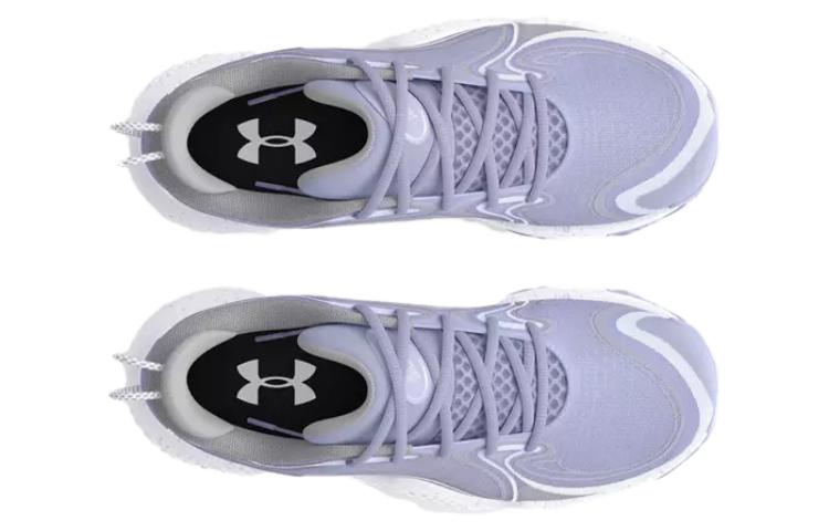 Under Armour UA Spawn 6 Slip Resistant Abrasion Resistant Low top Basketball Shoes Unisex White Purple