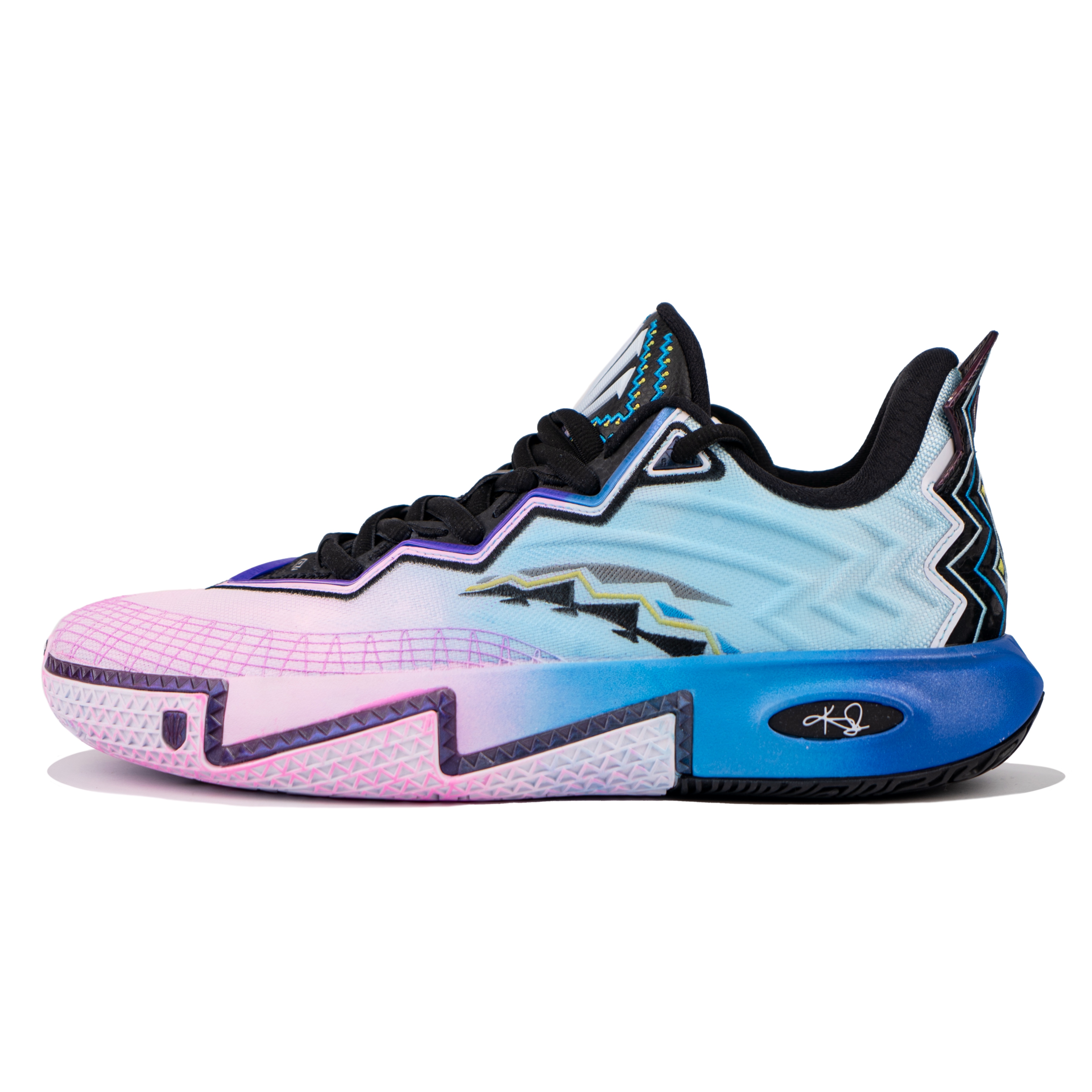 Anta KAI 2 Low top Nitrogen Technology Basketball Shoes Men’s Blue Pink Mismatched