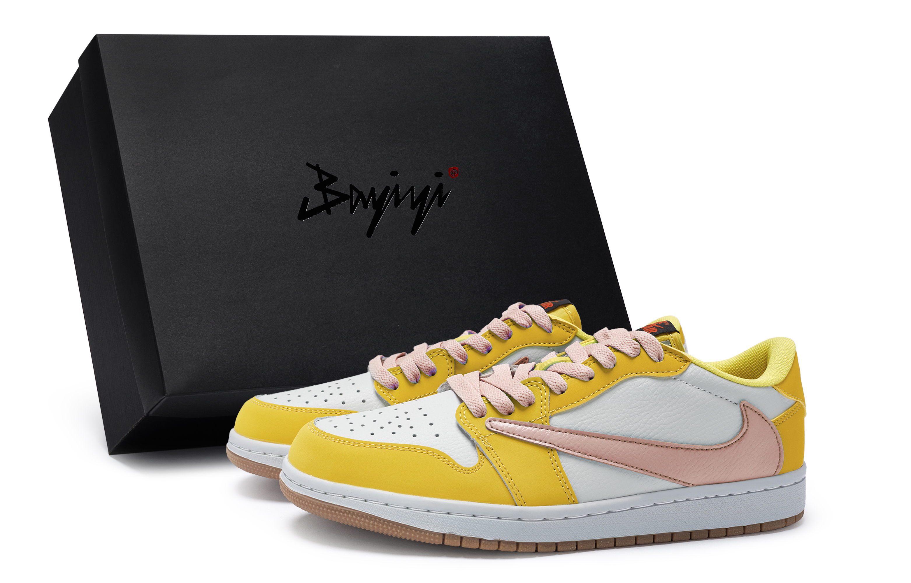 Travis Scott x Jordan Air Jordan 1 Breathable Moisture Wicking Coverage Low top Vintage Basketball Shoes Women's