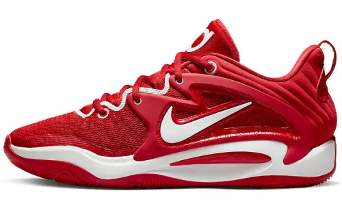 Nike KD 15 Durant 15 round toe lace-up fabric shock-absorbing, non-slip, wear-resistant, low-top basketball shoes, same style for men and women, red and white