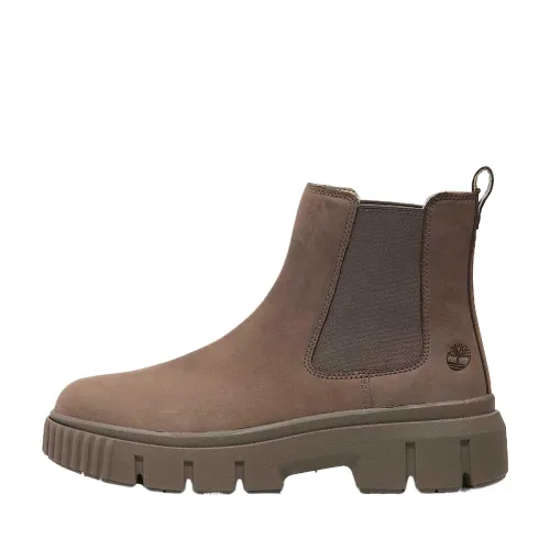 Timberland Greyfield Leather Short Chelsea Boots Women's Brown