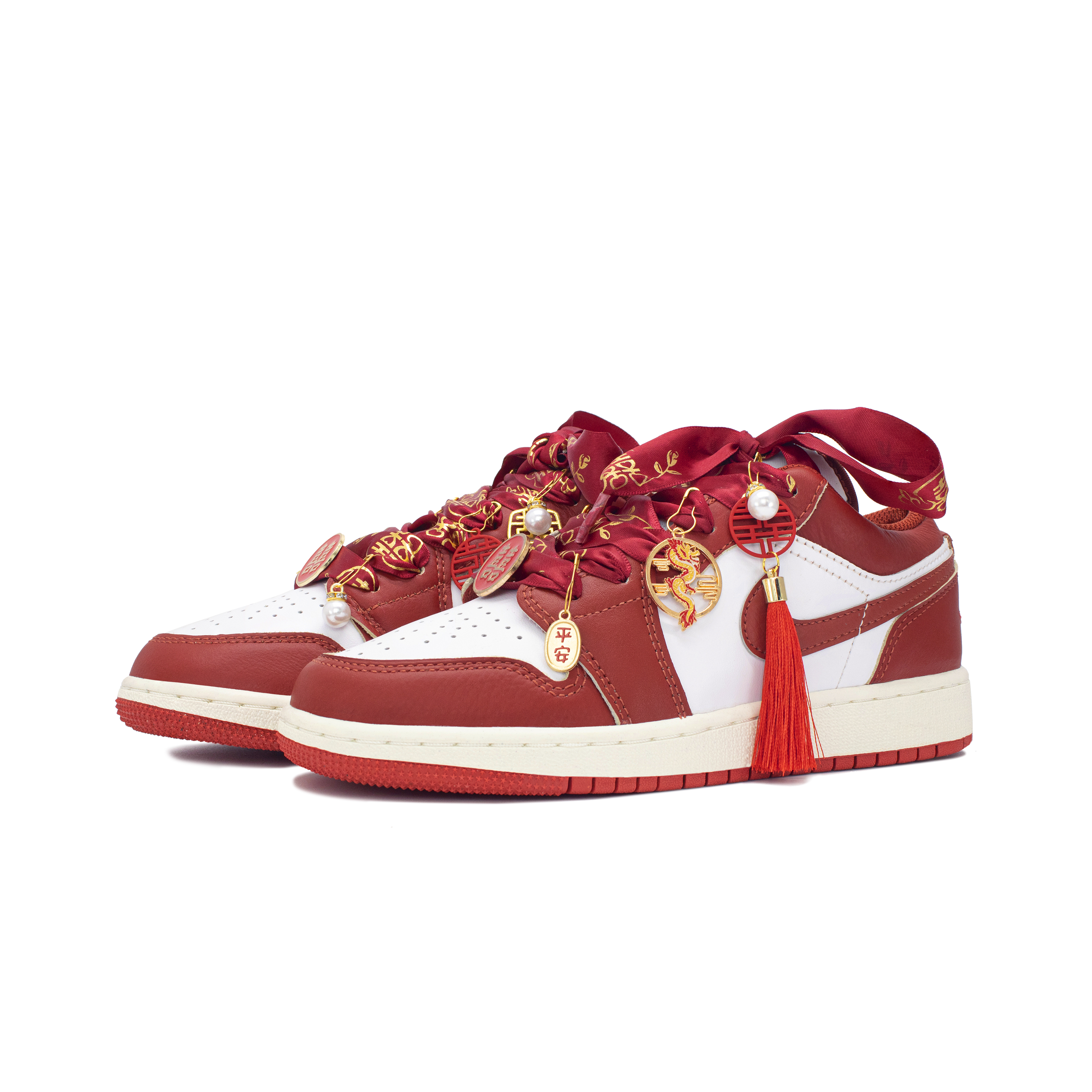 Jordan Air Jordan 1 Vintage Basketball Shoes Unisex Low Top White/Red