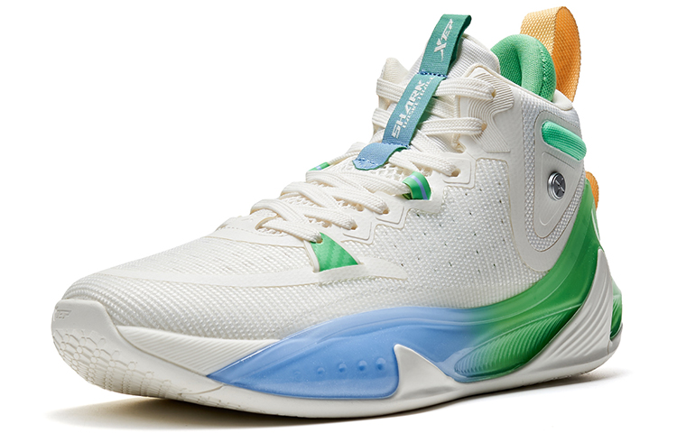 XTEP Flying Shark 2 Game Ready High top Basketball Shoes Men’s Sail White Like Pink Green