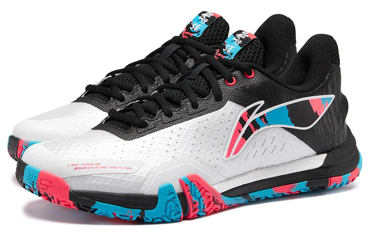 Li Ning SE Synthetic Leather Slip Resistant Abrasion Resistant Breathable Low top Badminton Shoes Unisex