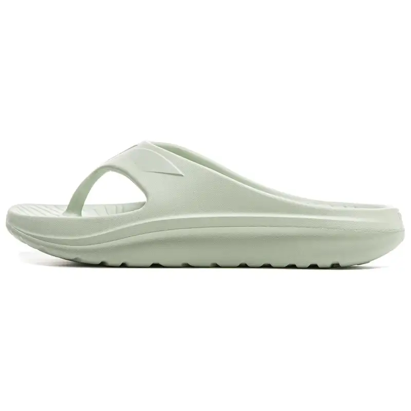 Li Ning EVA Abrasion Resistant Slip Resistant Abrasion Resistant Slip Resistant Flip Flops Unisex Ice Fat Green