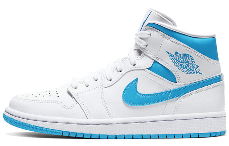 Jordan Air Jordan 1 Mid Sports Trend Mid-top Retro Basketball Shoes Women's North Carolina Blue