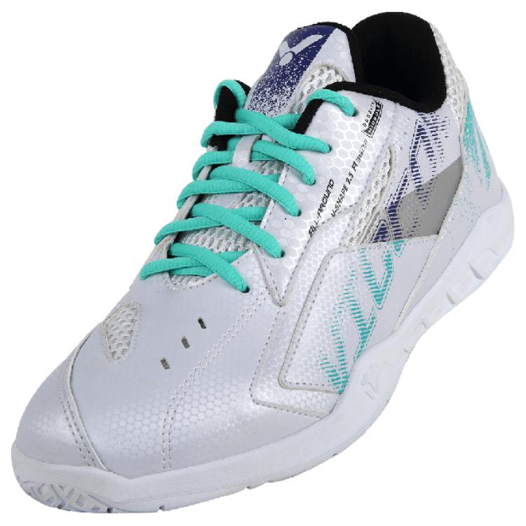VICTOR Mesh, Synthetic Leather Cushioning Slip Resistant Mid top Badminton Shoes Unisex White