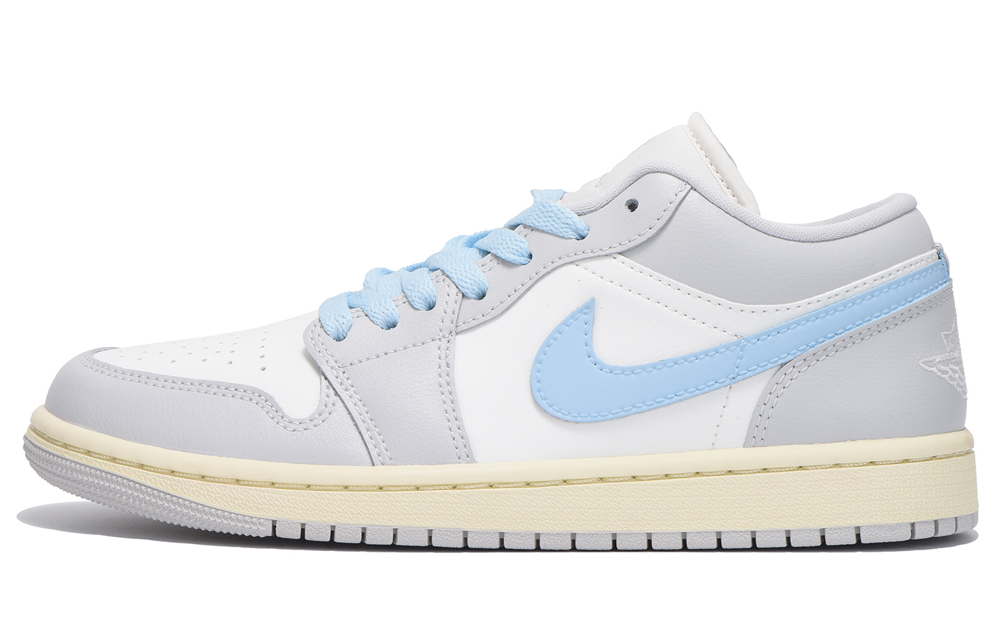 Jordan Air Jordan 1 Slip Resistant Coverage Low top Vintage Basketball Shoes Women’s Light Gray