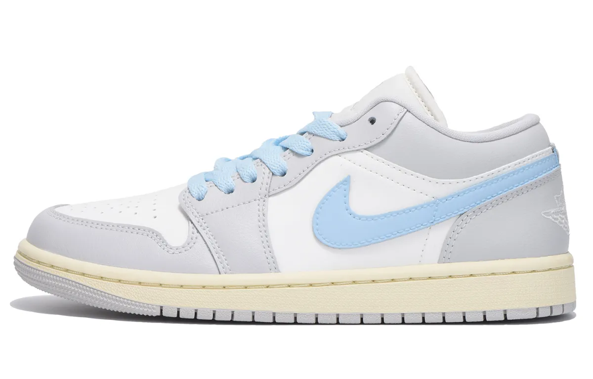 Jordan Air Jordan 1 Slip Resistant Coverage Low top Vintage Basketball Shoes Women's Light Gray