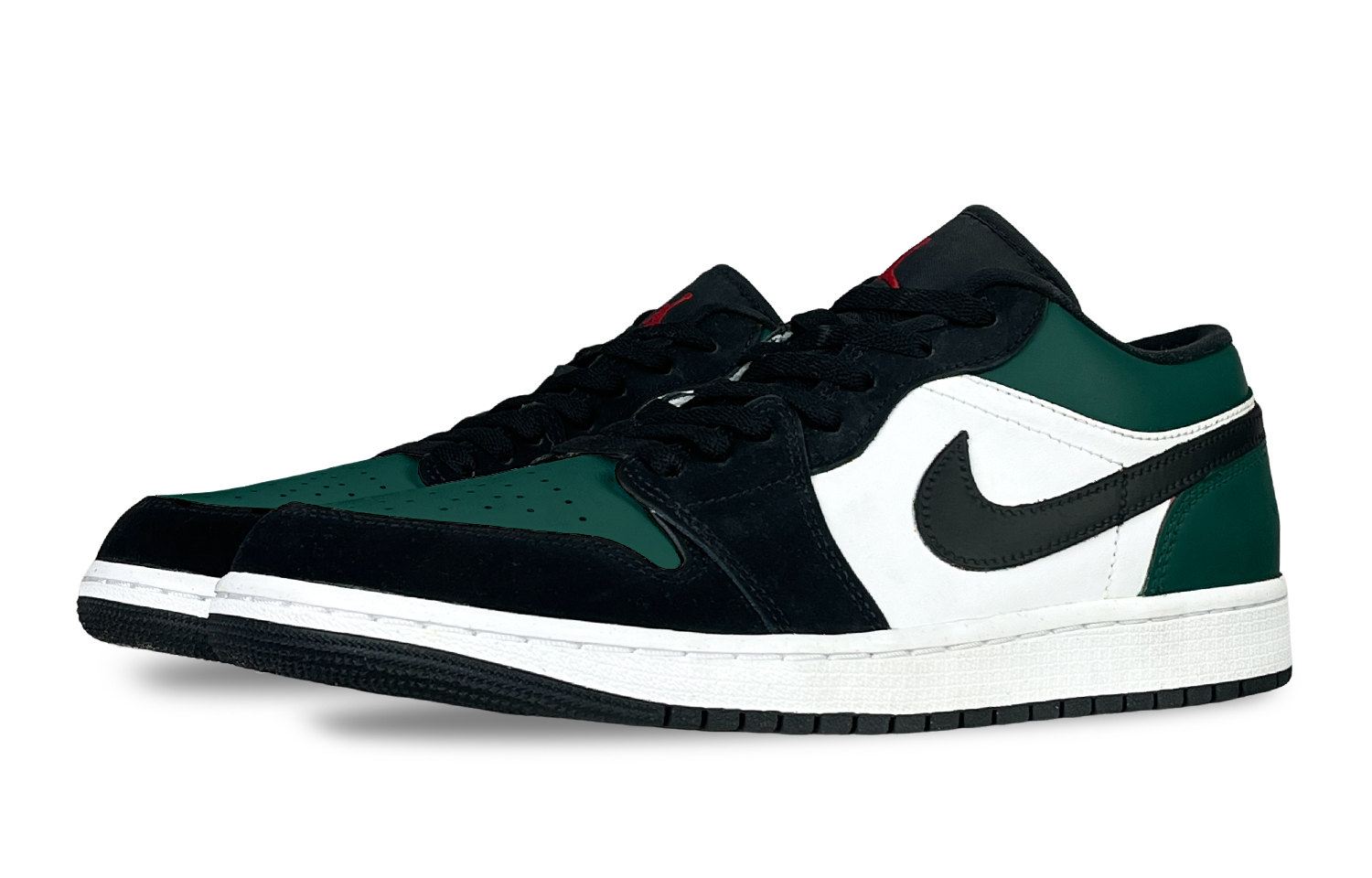 Jordan Air Jordan 1 Reverse Black Green Abrasion Resistant Low top Vintage Basketball Shoes Unisex Green