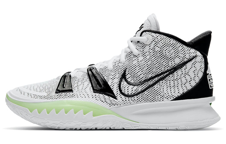 Nike Kyrie 7 EP \"Hip-Hop\" Owen Round-head lace-up Air Zoom Practical basketball shoes Men and women Same style White Black and Green Domestic version