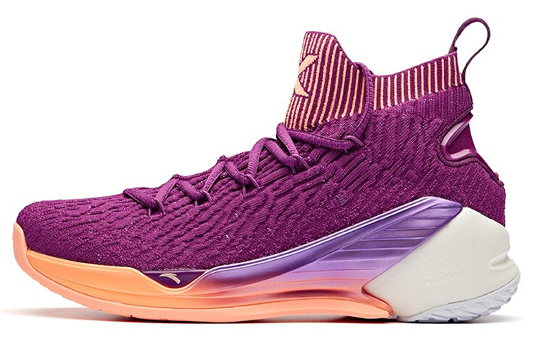 Anta KT4 KT Cushioning Slip Resistant Cushioning Slip Resistant High top Basketball Shoes Men's Purple