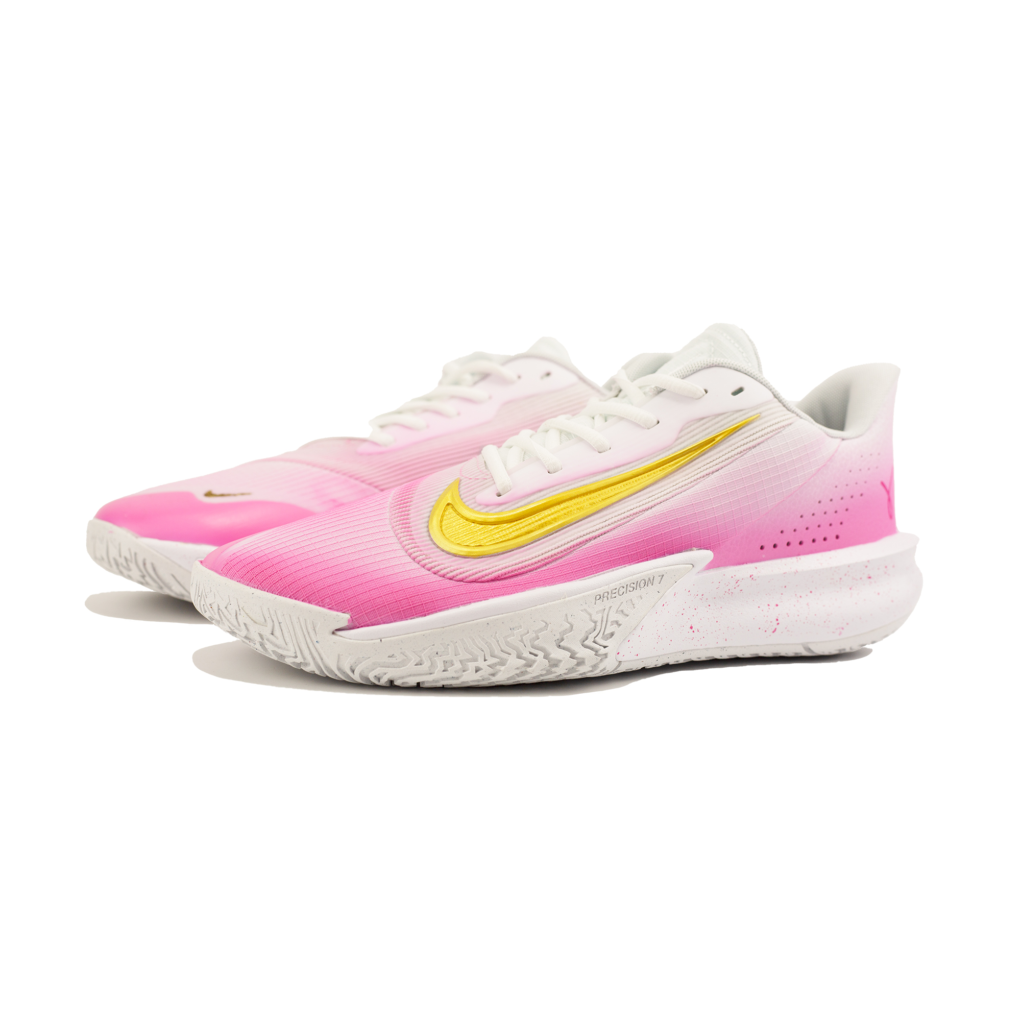Nike Precision 7 Low top Basketball Shoes Unisex White Pink