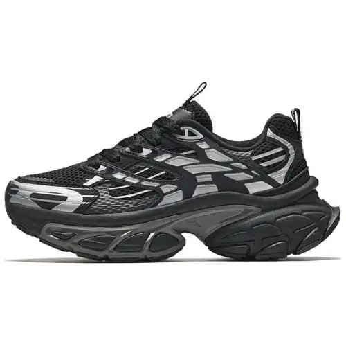 Anta Cushioning Slip Resistant Coverage Cushioning Slip Resistant Coverage Low top Chunky Sneakers Women's Black Silver