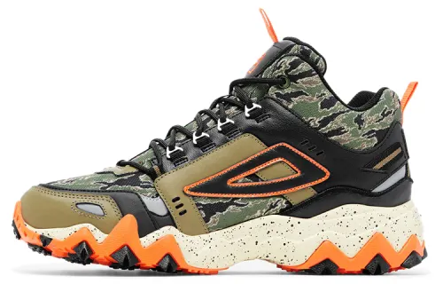 FILA Oakmont Comfortable Mid top Chunky Sneakers Men's Green Orange US Version