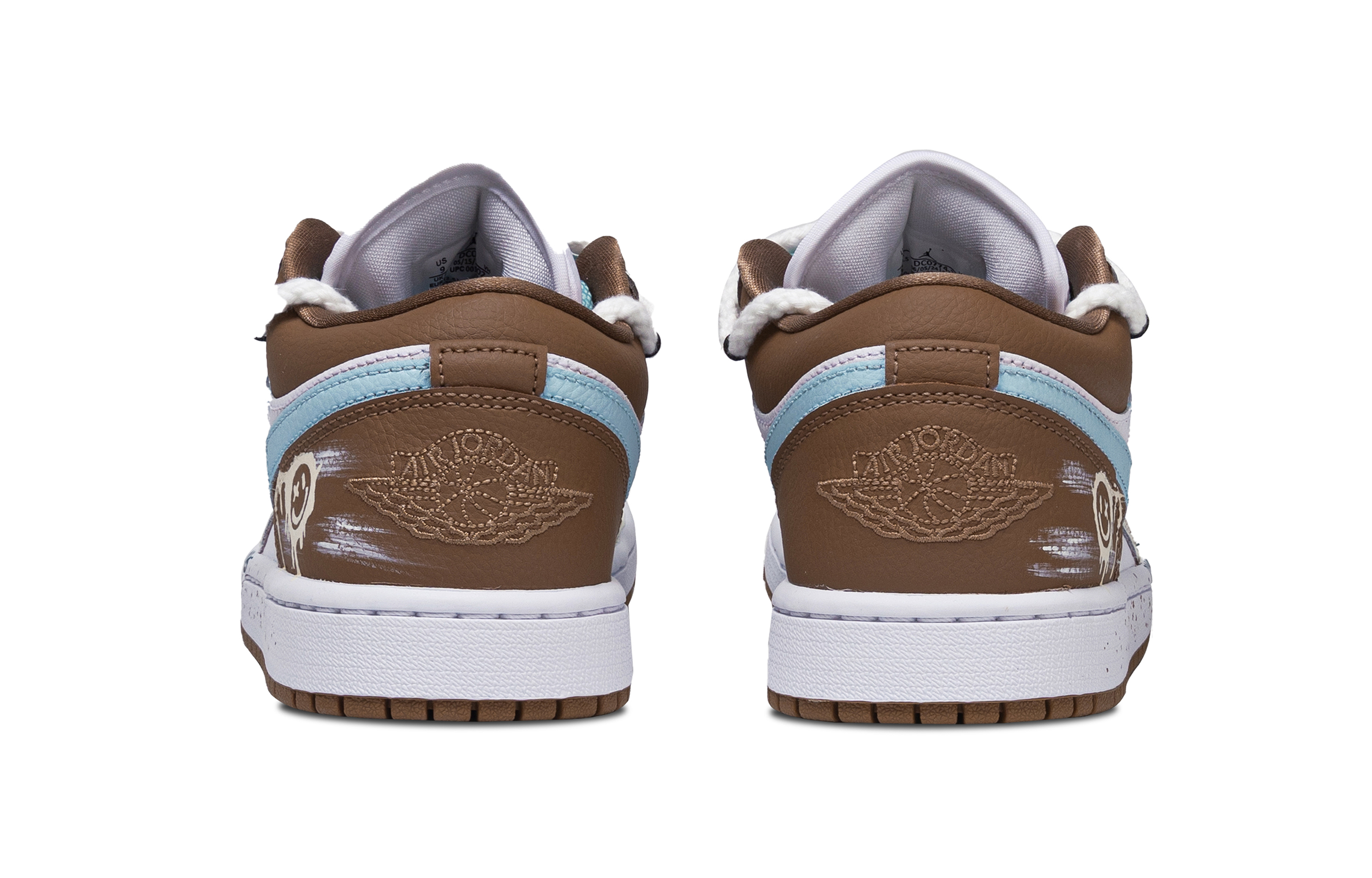 Jordan Air Jordan 1 Vintage Basketball Shoes Unisex Low Top White/Blue/Brown