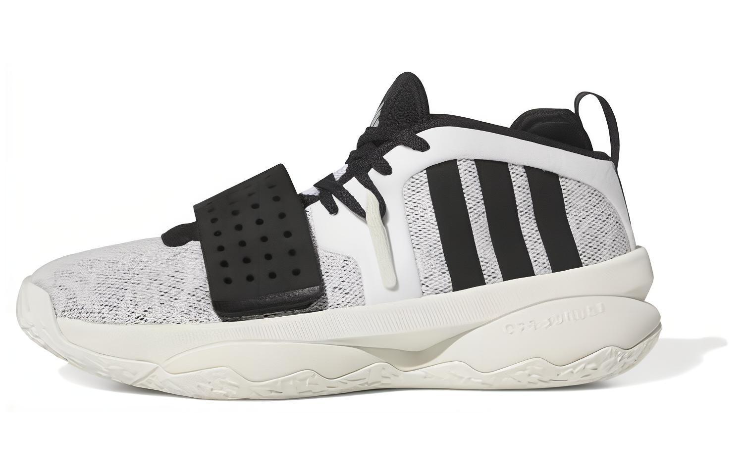 Мужские кроссовки adidas Dame 8 Extply (черно-белые)
