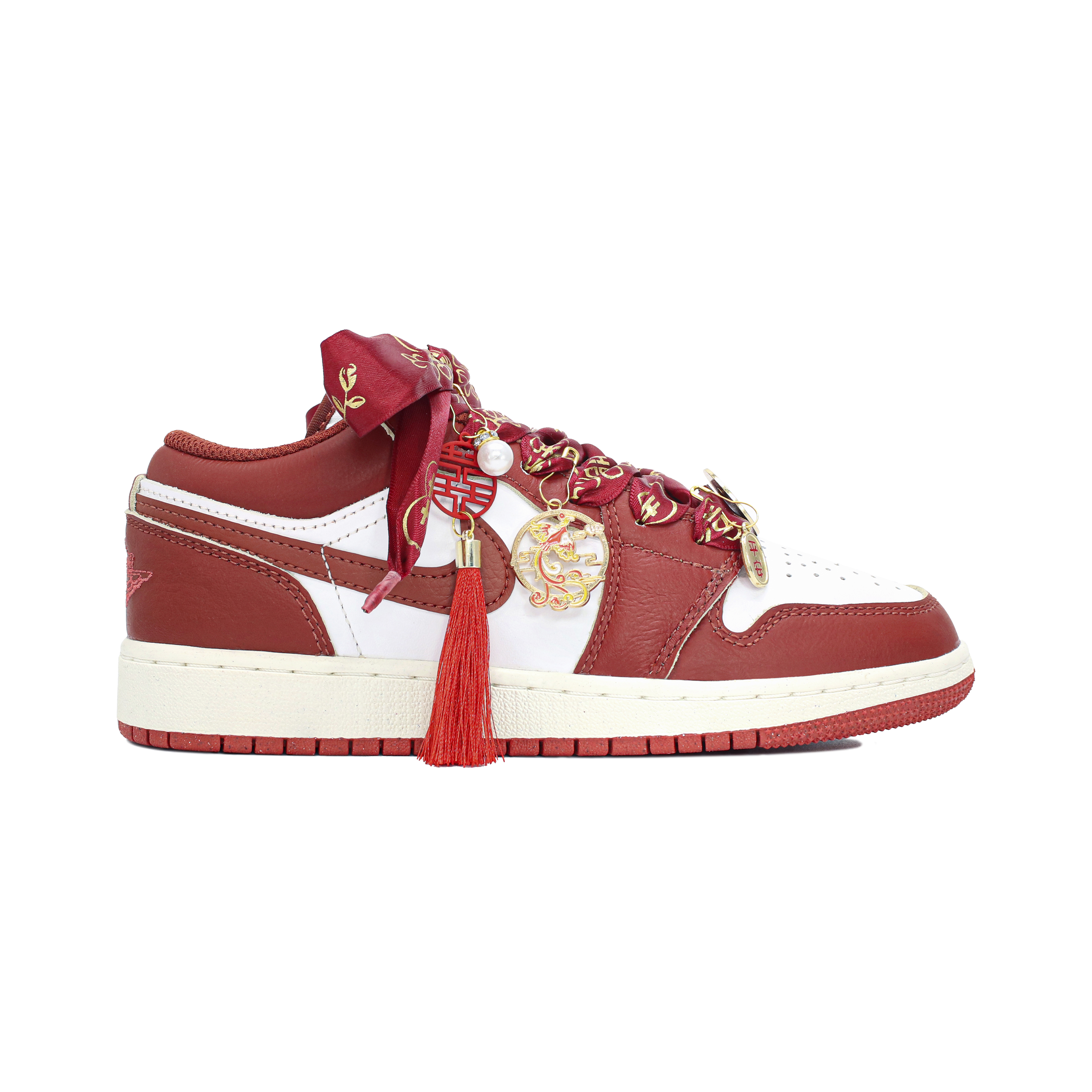 Jordan Air Jordan 1 Vintage Basketball Shoes Unisex Low Top White/Red