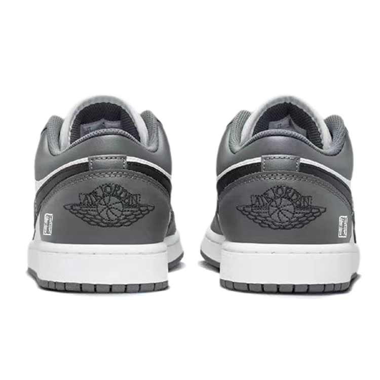 Jordan Air Jordan 1 Slip Resistant Abrasion Resistant Low top Vintage Basketball Shoes Unisex Gray White