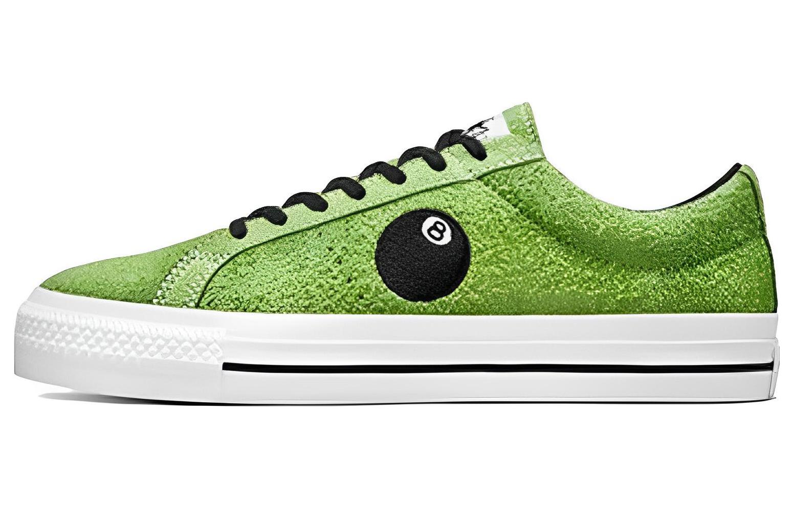 Кеды Stussy x Converse One Star (зелено-черные)