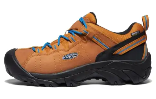 Keen Targhee 2 WP Cushioning, Wear Resistant Low top Hiking Shoes Men's Blue Brown