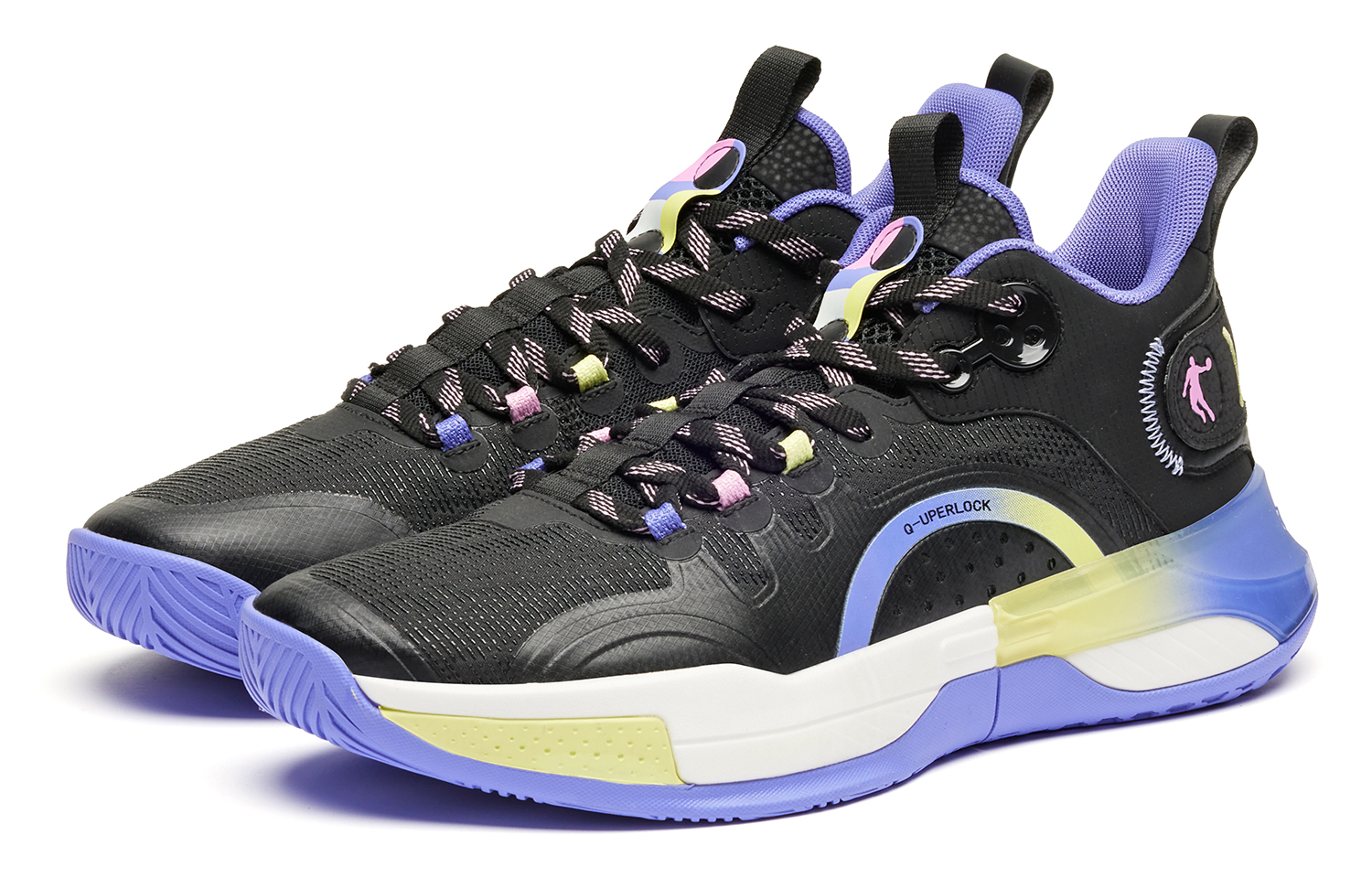 QIAODAN Shui Breathable Low top Basketball Shoes Men’s Black Purple