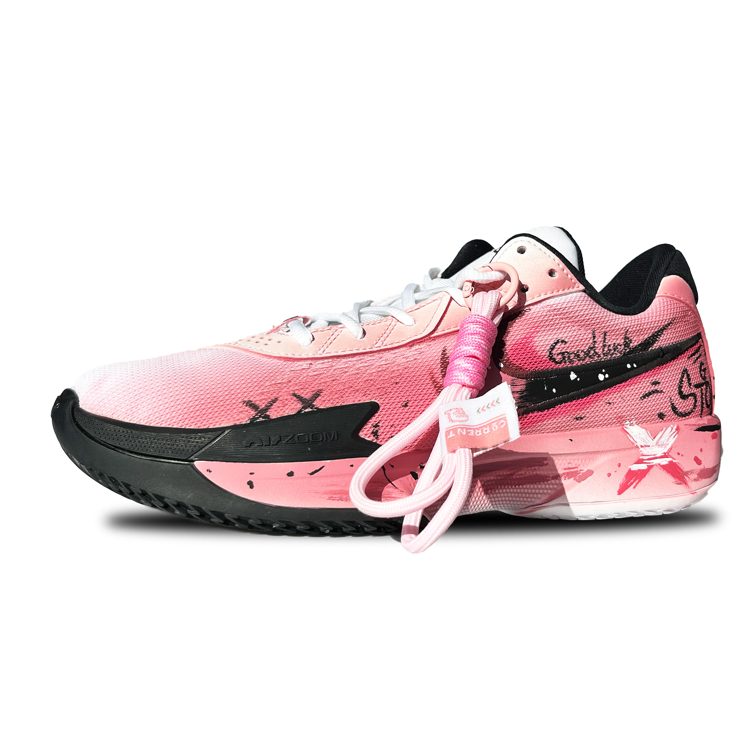 Nike Cushioning Slip Resistant Low top Basketball Shoes Unisex Black Pink